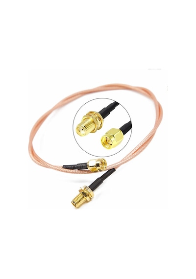 Rg316 50cm Sma Erkek Dişi Kablo Rf Uzatma Kablosu 50 Ohm 0-6ghz Koaksiyel Wifi Gsm Gprs