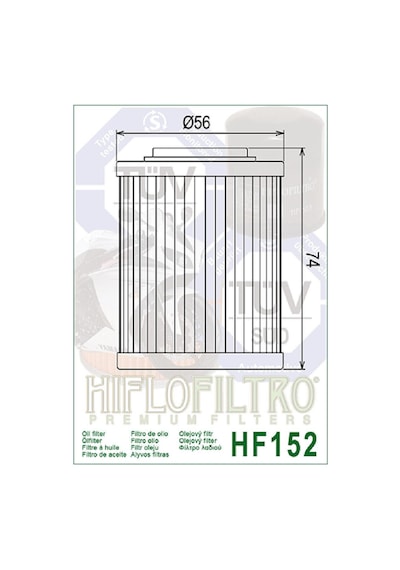 Hiflo Hf152 2001 2008 Aprilia Caponord 1000 Etv Yağ Filtresi