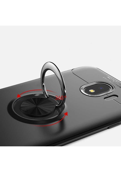 Samsung Uyumlu Galaxy J4 Kılıf Yüzüklü Magnetli Ravel Case