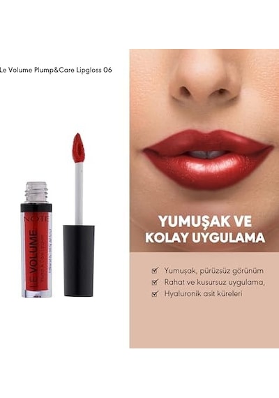 Le Volume Plump & Care Lipgloss 06 Hearthbreaker Dudak Parlatıcısı, Kırmızı 0