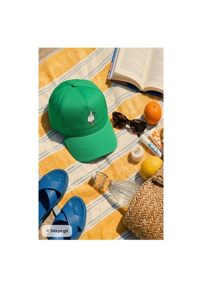 Emybox Unisex Erkek Kadın Gabardin Şapka - Baskılı Minimal Tasarım Cırtcırtlı Ayarlanabilir Şapka Kep Yeşil