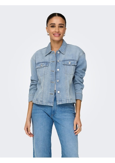 Onlmıka L/s Dnm Jkt Akm Moch Kadın Light Blue Denim Ceket - 15352316 Denim
