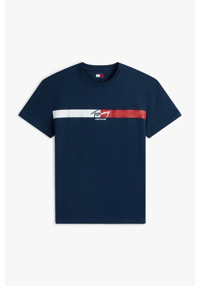 Tommy Hilfiger Tjm Erkek Regular İmza Şeridi T Ext Lacivert T-shirt-13660 Lacivert