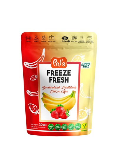 Pol's Freeze Fresh Dond.kurutlmş.çilek Ve Muz 20 G - 6 Adet Tarı