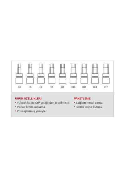 Dht D02128109 1/2 Allen Bits Lokma Takımı 9 Parça