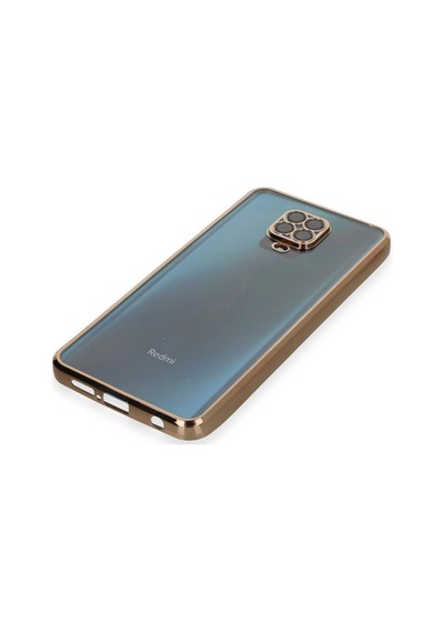 Xiaomi Redmi Note 9 Pro Kılıf Kamera Korumalı Lensli Silikon Altın