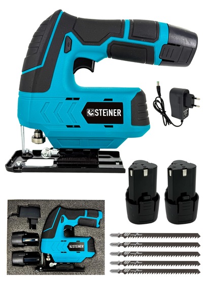 Steiner ST-12V 3.0AH M Li-ion Çift Akülü Şarjlı Dekupaj Testere Mavi