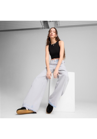 Puma Wardrobe Ess Ribbed Crop Top Kadın T-shirt SIYAH