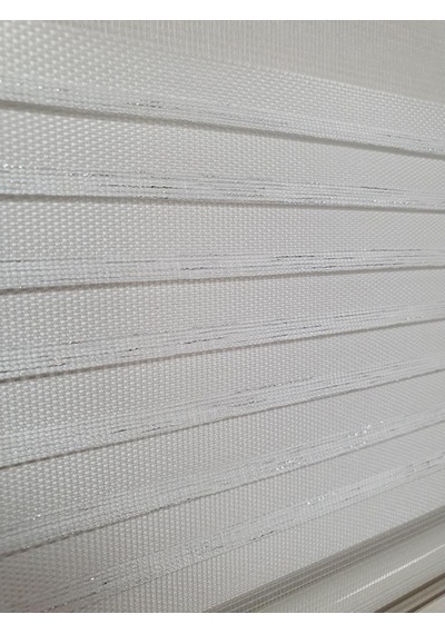 Bbb Geniş Pliseli Simli Ekru Zebra Stor Perde Mz292