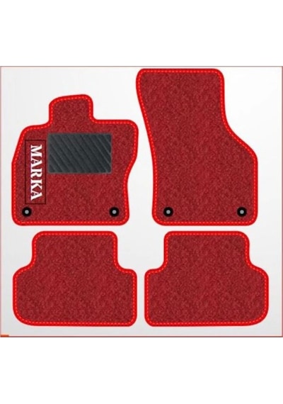 Fiat Bravo 2007-2014 Kırmızı Halı Kırmızı Kenar Petek Topuk