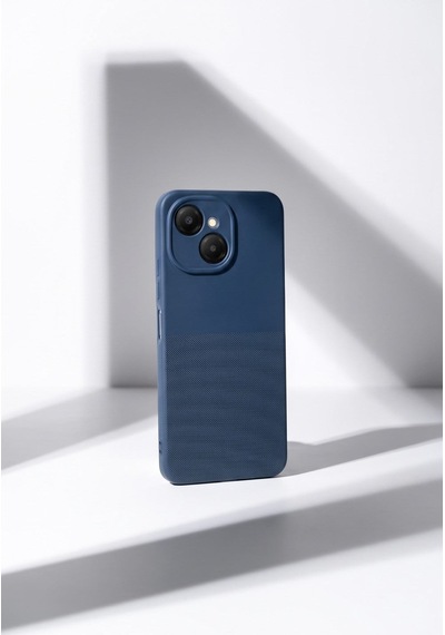 Tecno Spark 40c / Pop 10 Pro Uyumlu Kamera Korumalı Silikon Telefon Kılıfı Darbe Emici İçi Kadife Tırtıklı Kaymaz Yüzeyli Yumuşak Kılıf-54287 Lacivert