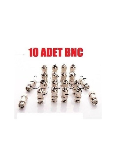 10 Adet Metal Bnc Konnektör Sıkmalı Kamera Güvenlik Kablo Ucu