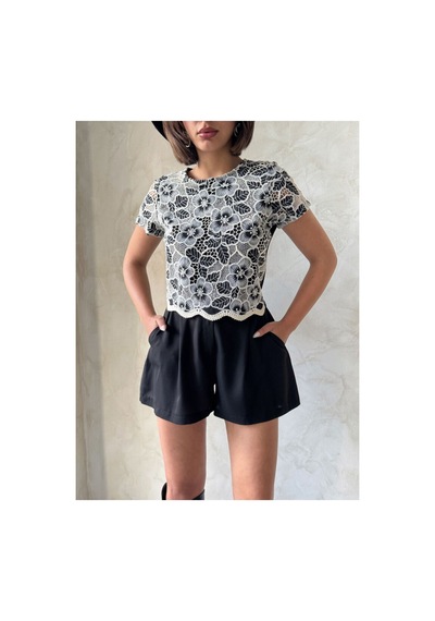 Verymoda Dantel Bluz D2768 Siyah