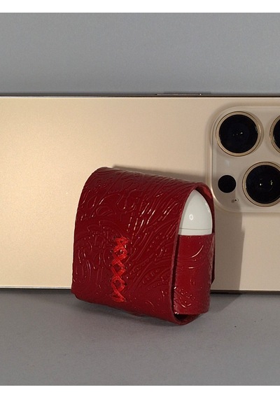 Gogo Hakiki Deri Apple Uyumlu Airpods 4.nesil Kılıf Kırmızı