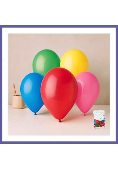 Bezos Renkli Klasik Balon 26 Cm 10'' - 100'lü Paket Nıda Çok Renkli
