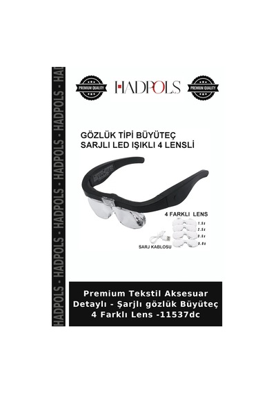 Premium Tekstil Aksesuar Detaylı - Şarjlı Gözlük Büyüteç 4 Farklı Lens -11537dc