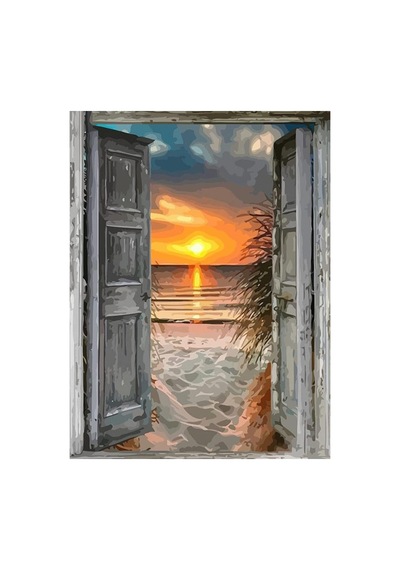 Açık Kapı Çerçevesiz 50x65 Sayılarla Boyama Hobi Seti