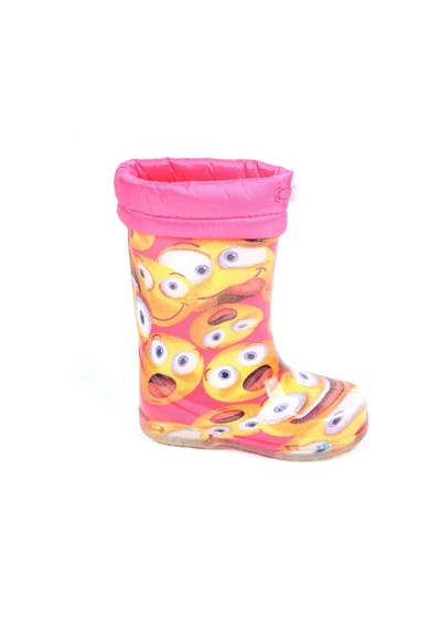 Ayakcenter 21-14 Srb Pembe Emoji Kürklü Kız Çocuk Çizme Pembe