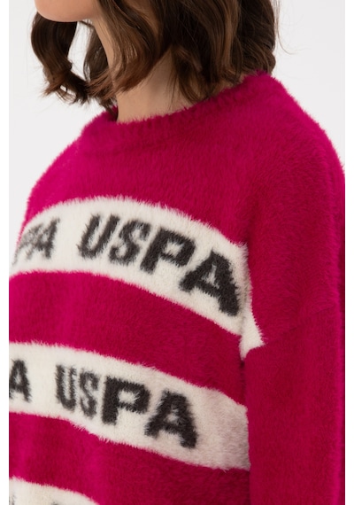 U.S. Polo Assn. Kadın Fuşya Bisiklet Yaka Kazak 50294259-VR023