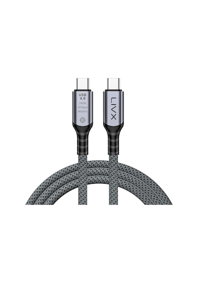 Fast Usb 4.0 40gbps, 240w, 8k60hz Usb4.0 Usb-c Kablosu 1 Metre Gri Klv-01