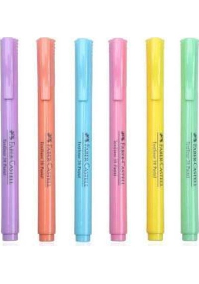 Faber-castell Fosforlu Kalem 38 Pastel Karışık 6'lı Diğer