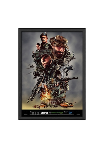 Call Of Duty Siyah Ahşap Çerçeveli Poster, Dekoratif Oyun Duvar Tablosu