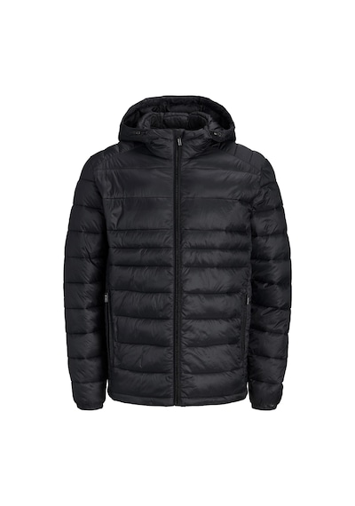 Jack & Jones Jjekıngsley Erkek Kapüşonlu Hafif Şişme Mont Puffer Günlük Rahat Siyah