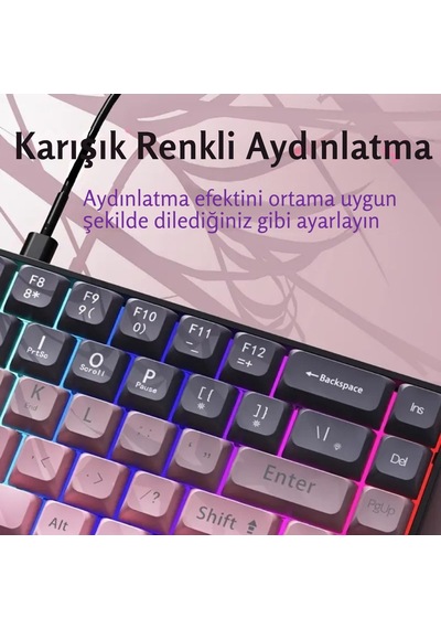 65% Kablolu Hotswap Mekanik Oyun Klavyesi,68 Tuşlu Taşınabilir Anti-ghosting Klavye,gökkuşağı Arkadan Aydınlatmalı Programlanabilir,ergonomik, Ajazz Ak680 Pembe Brown Switch 65% Kablolu Hotswap Mekanik Oyun Klavyesi,68 Tuşlu Taşınabilir Anti-ghosting Klavye,gökkuşağı Arkadan Aydınlatmalı Programlanabilir,ergonomik, Ajazz Ak680 Pembe Brown Switch