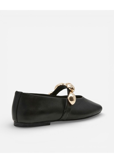 Steve Madden Poppın Black Leat Kadın Siyah Babet Poppın