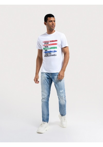 Loose Tapered Loose Fit Erkek Pantolon Denim
