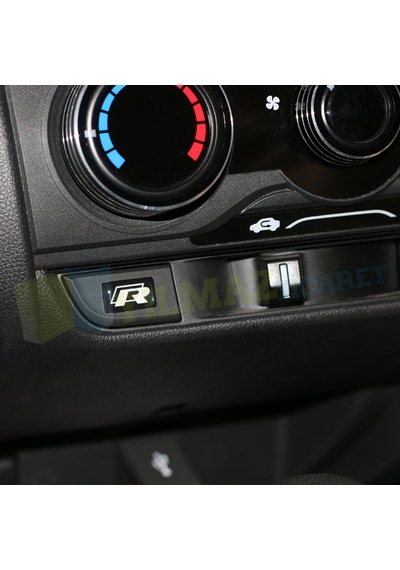 Volkswagen R Logo Sibop Kapağı Jant Direksiyon Vites Torpido Damla Sticker 4+10 Adet