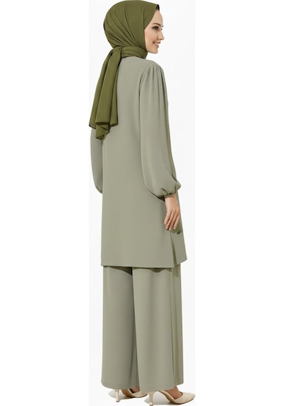 Unika Boutique Bürümcük Alt Üst Tesettür Takım Haki