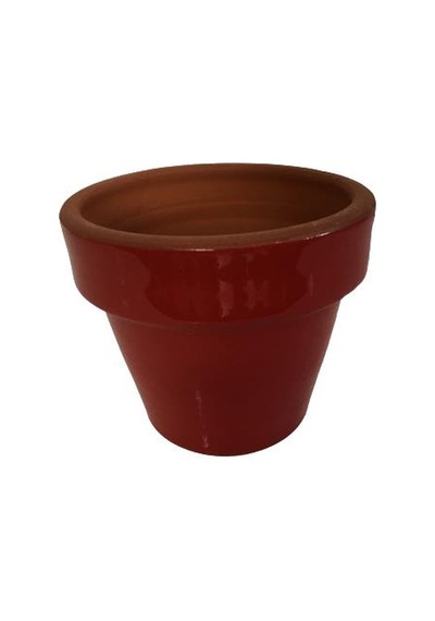 Kırmızı Renk Sırlı El Yapımı Toprak Saksı Mini Boy 9 9 Cm
