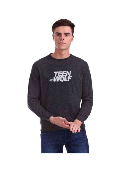 Teenwolf Baskılı Füme Antrasit Erkek Sweatshirt
