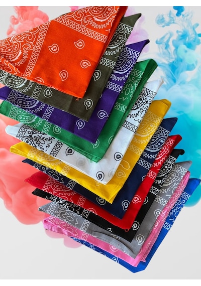 Shopiolog Etnik Desen Bandana Seti 12 Li Unisex