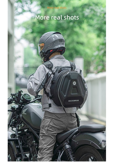 Rockbros 20l - 35l Körüklü Genişleyebilir Eva Sert Kabuklu Darbeye Dayanıklı Motosiklet Arka Kuyruk Ve Sele Üstü Çanta Alüminyum - Siyah