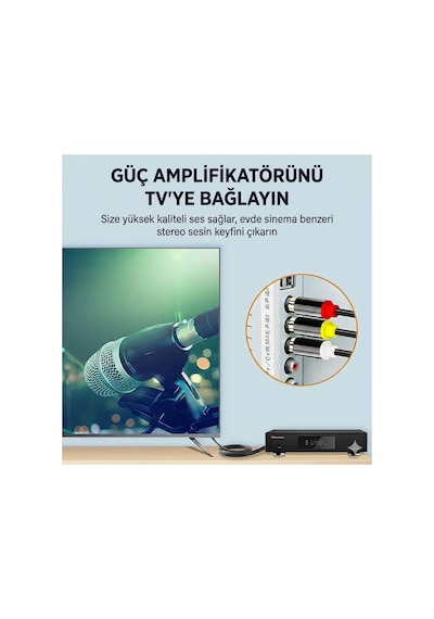 3 Rca To 3 Rca Tos Kablosu 10m Sarı Kırmızı Beyaz Lale Jak Av Ses Ve Görüntü Kablosu Altın Uçlu