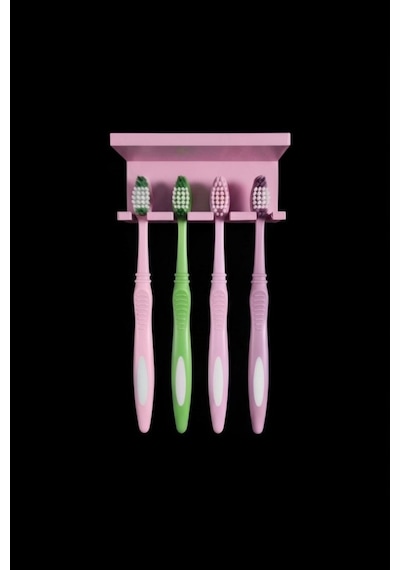 Pembe Yapışkanlı Çok Amaçlı Diş Fırçası Jilet Jiletlik Asacağı Askılığı Askılık Diş Fırçalık Banyo Organizer