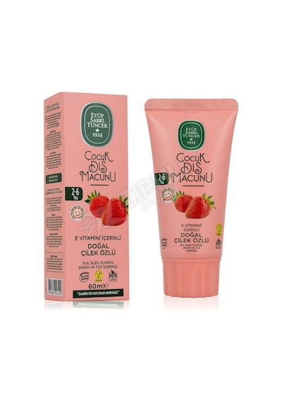 2 Adet Eyüp Sabri Tuncer Diş Macunu Doğal Çilek Özlü Çocuk Diş Macunu 60 Ml