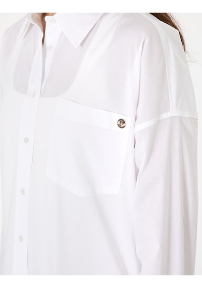 Pierre Cardin Kadın Beyaz Gömlek Desenli 50313596-vr013 Beyaz