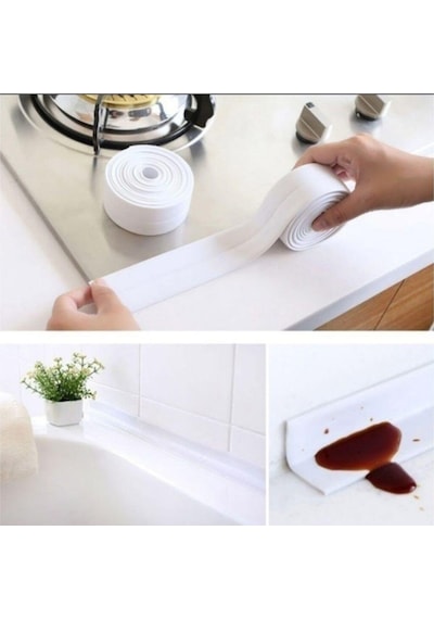 Technosmart Su Sızdırmaz Bant Mutfak Lavabo Pencere Duvar Bandı 3 Beyaz
