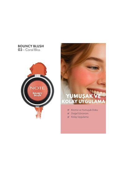 Cosmetics Bouncy Blush 03 Coral Bliss Yumuşak Kremsi Allık