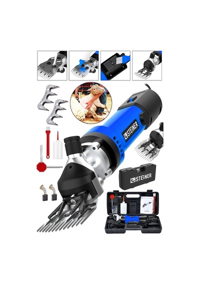 Alman 9900 W Devir Ayarlı Çift Soğutmalı Koyun Kırpma Kırkma Makinesi + 2 Adet Üst Bıçak