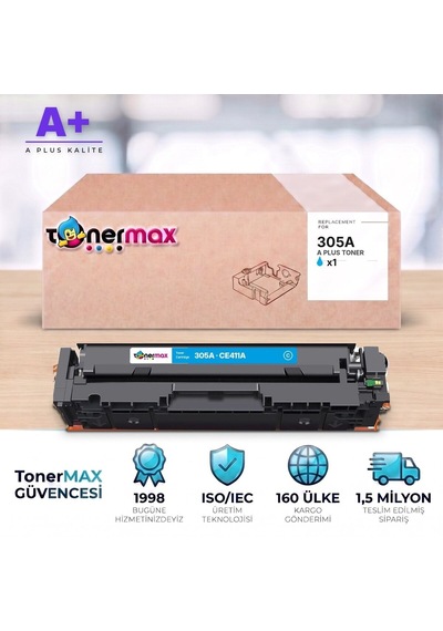 Hp 305a Ce411a Mavi Uyumlu Toner A Plus / Laserjet Pro M351 / M375 / M451 / M475