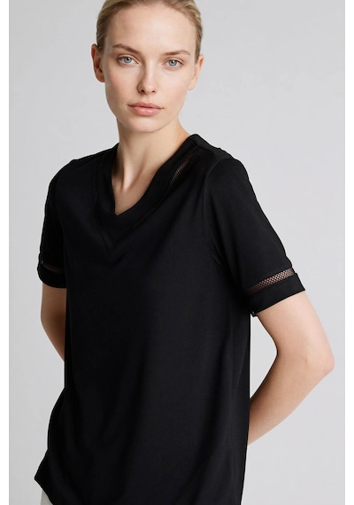 Defacto V Yaka Siyah Kadın T-shirt H1458ax/bk81