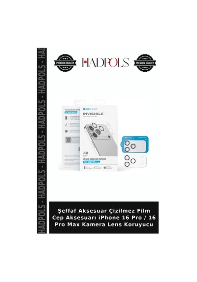 Şeffaf Aksesuar Çizilmez Film Cep Aksesuarı İphone 16 Pro / 16 Pro Max Kamera Lens Koruyucu
