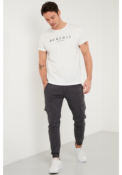 Buratti Baskılı Bisiklet Yaka Pamuklu Slim Fit Erkek T Shirt 541Dprtmnt24 Beyaz