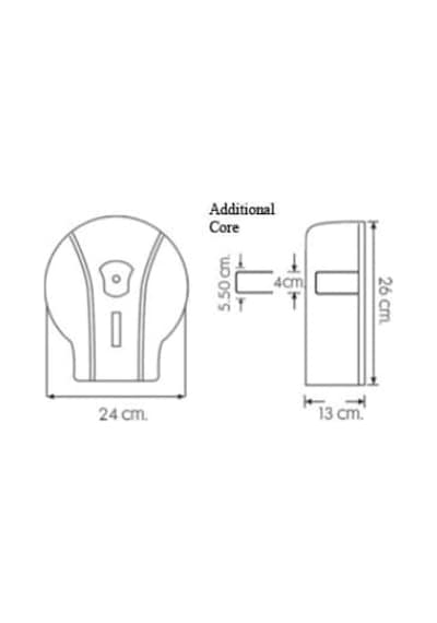 Mini Jumbo Wc Tuvalet Kağıdı Dispenseri Aparatı Beyaz Mj1 16.5 x 12.2 x 11.2 CM