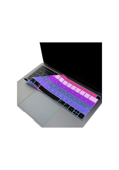 Mcstorey Apple Uyumlu MacBook  Air 13 A1932 Türkçe Q Çeviri Klavye Koruyucu Us Klavyeyi Türkçeye Çevirir İnce Silikon Lacivert Mavi