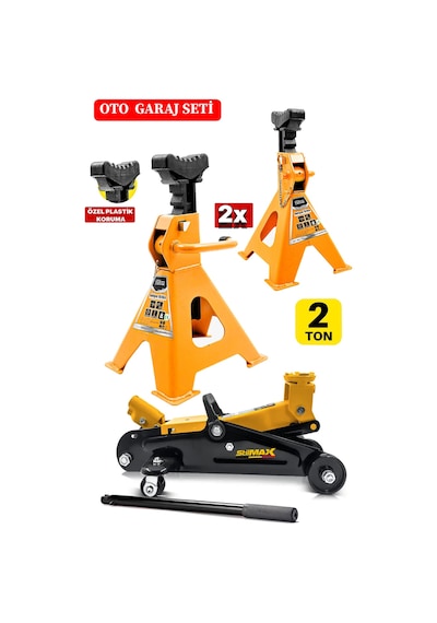 Stilmax 2 Tontekerlekli Araç Krikosu +2 Ton X2ad Çift Sehpa Tip